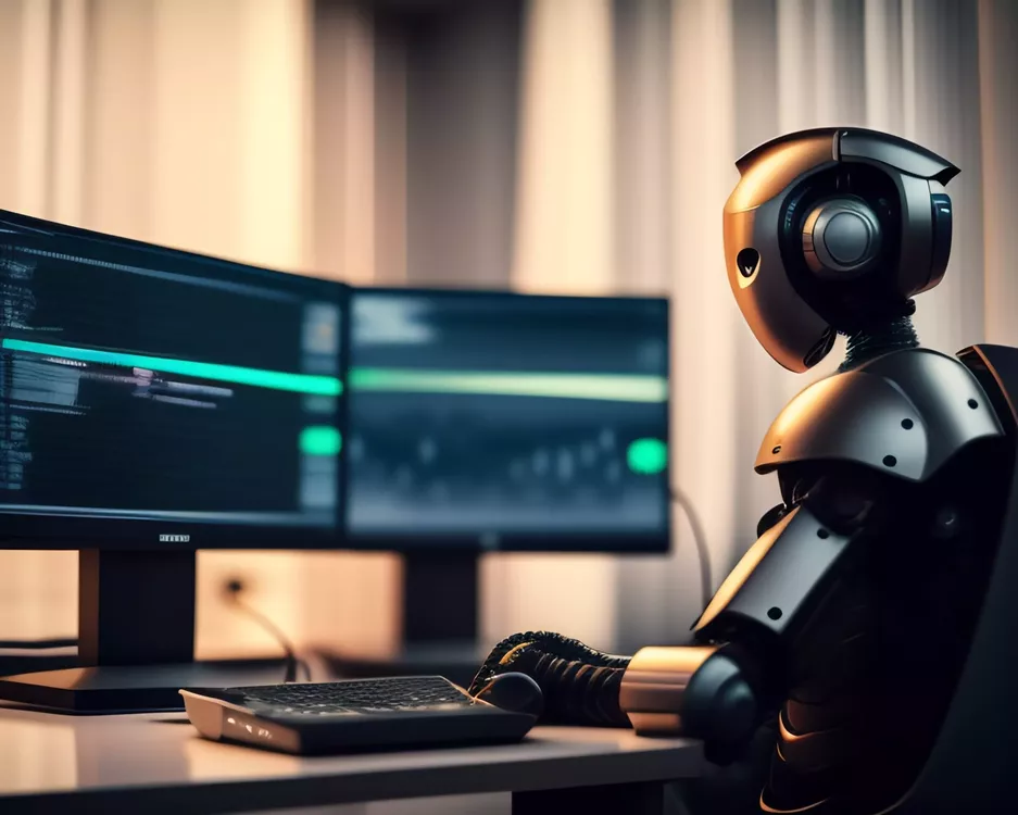 a robot helping a human programmer. Both programmi