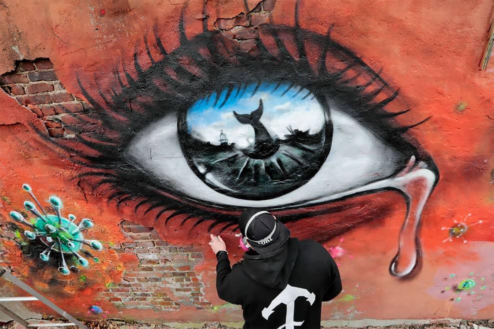 arte callejero sobre el Coronavirus