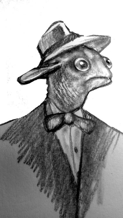 hombre pez dibujo