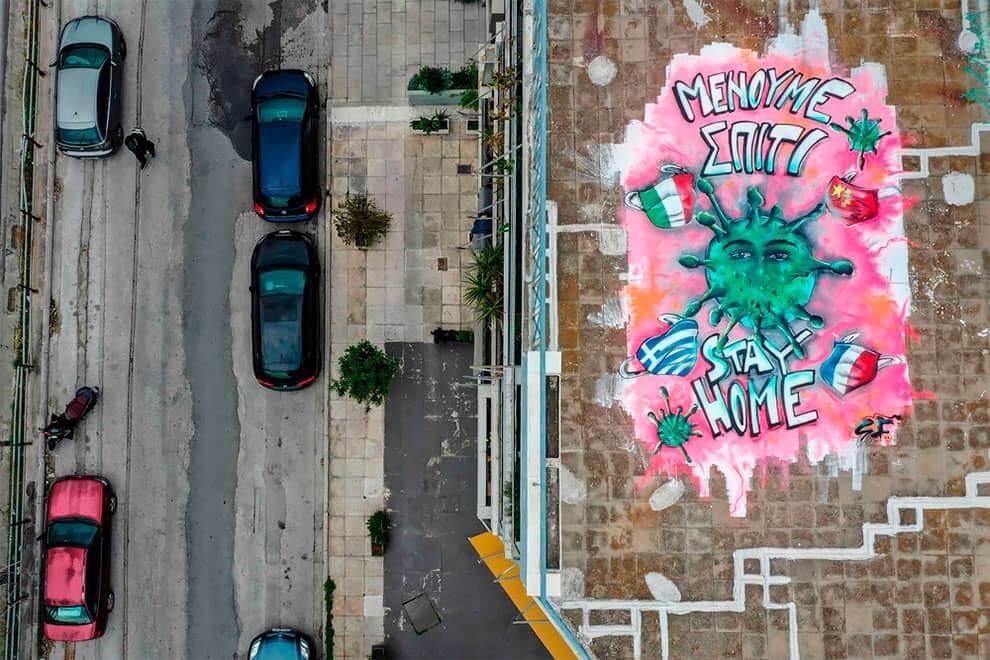 arte callejero sobre el Coronavirus